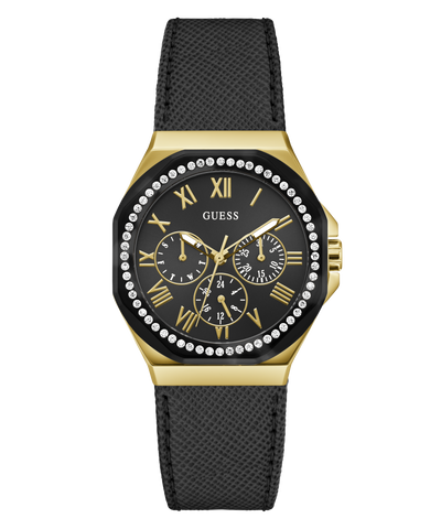 GW0753L4 GUESS Ladies Black Gold Tone Multi-function Watch