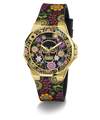 GW0754L1 GUESS Ladies Day of the Dead Black Gold Tone Analog Watch angle