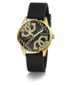 GW0755L3 GUESS Ladies Black Gold Tone Analog Watch angle