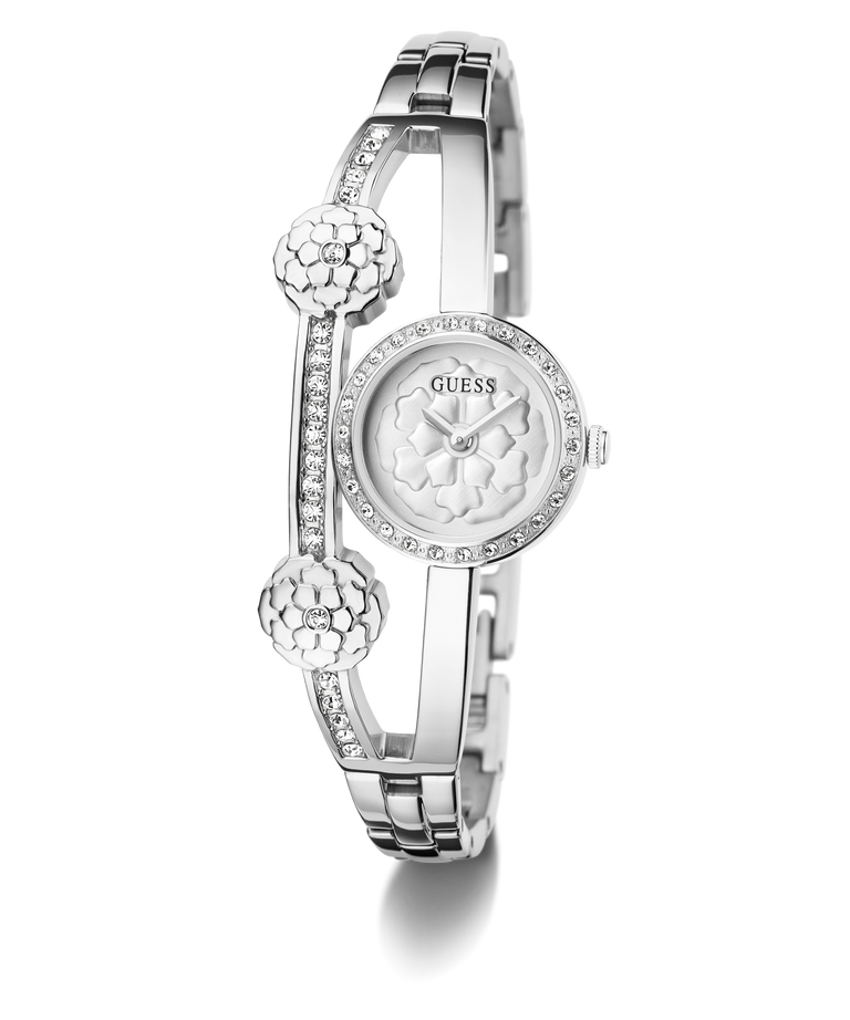 GW0756L1_ GUESS Ladies Silver Tone Analog Watch angle