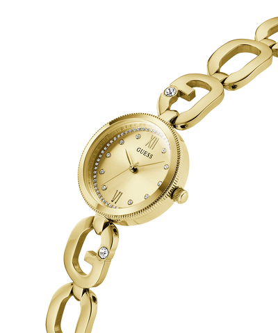 GW0759L2 GUESS Ladies Gold Tone Analog Watch lifestyle angle