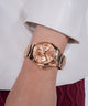 GW0760L3 GUESS Ladies Rose Gold Tone Multi-function Watch watch on model