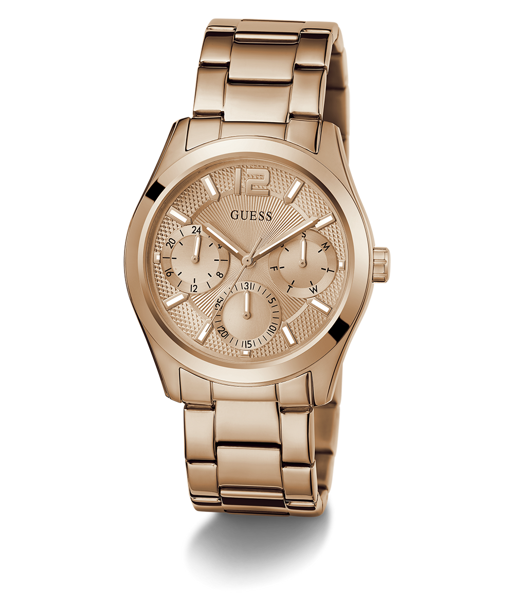 GW0760L3 GUESS Ladies Rose Gold Tone Multi-function Watch angle