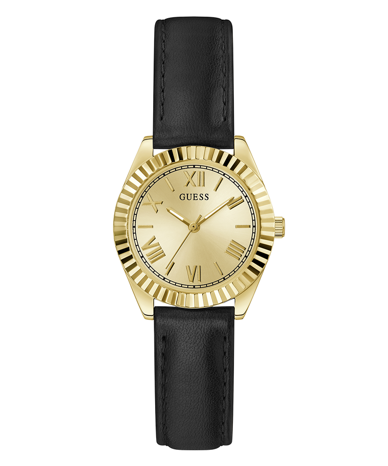 GW0761L1 GUESS Ladies Black Gold Tone Analog Watch