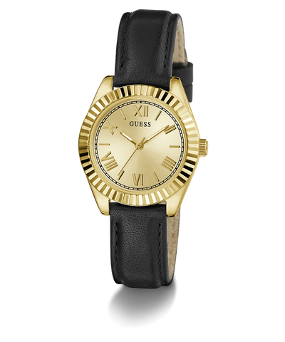 GW0761L1 GUESS Ladies Black Gold Tone Analog Watch angle