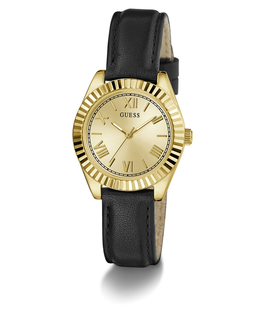 GW0761L1 GUESS Ladies Black Gold Tone Analog Watch angle