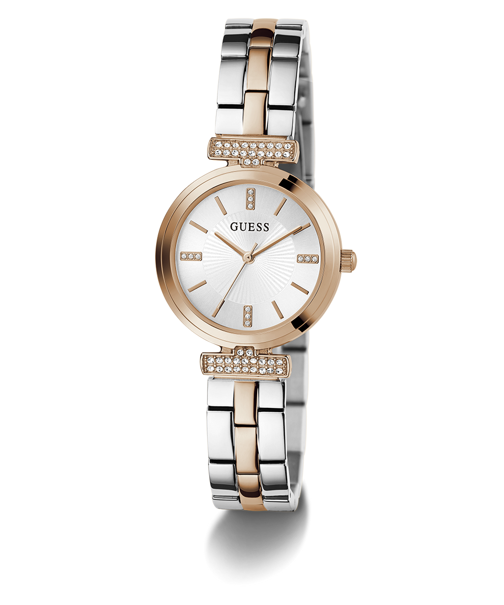 GW0762L4 GUESS Ladies 2-Tone Rose Gold Tone Analog Watch angle