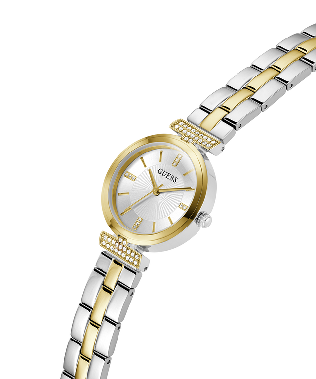 GW0762L5 GUESS Ladies 2-Tone Gold Tone Analog Watch lifestyle angle