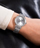 GW0763L1 GUESS Ladies Silver Tone Analog Watch watch on wrist