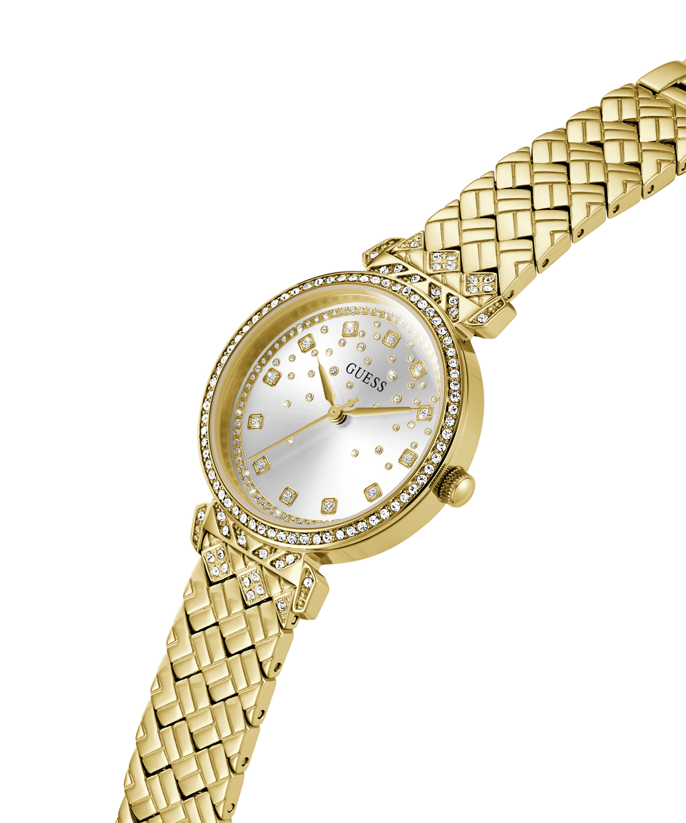 GW0763L2 GUESS Ladies Gold Tone Analog Watch lifestyle angle