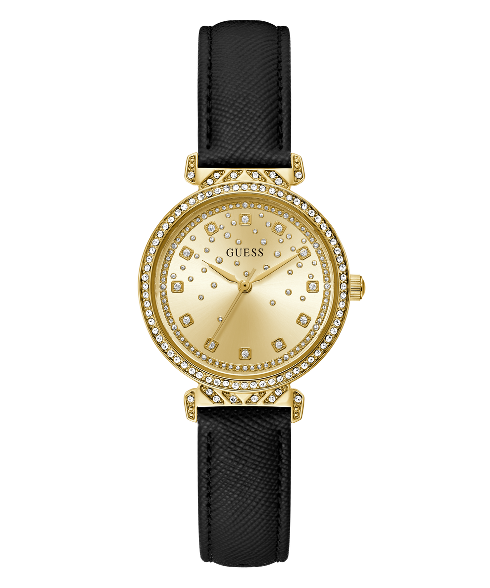 GW0764L2 GUESS Ladies Black Gold Tone Analog Watch 