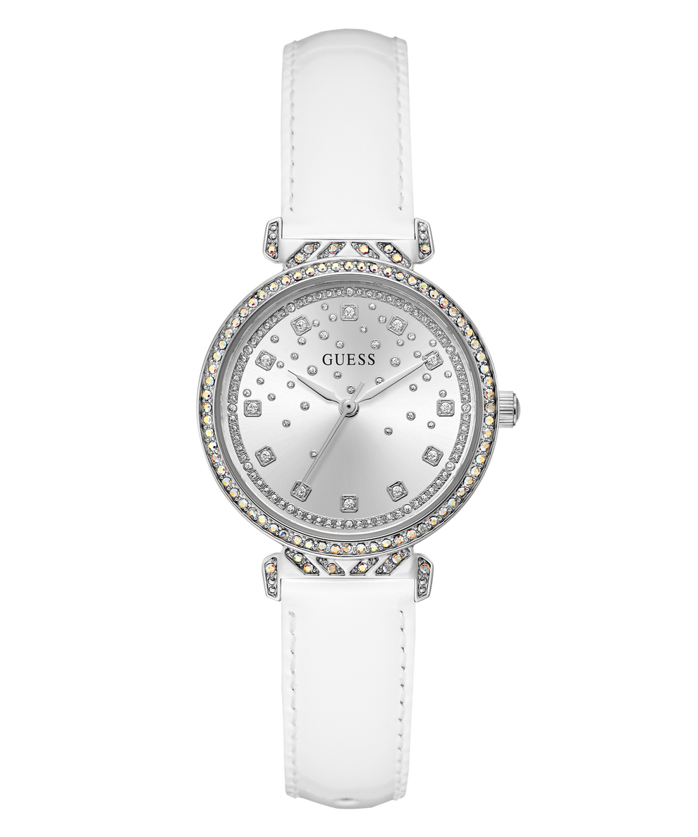 GW0764L4 GUESS Ladies White Silver Tone Analog Watch