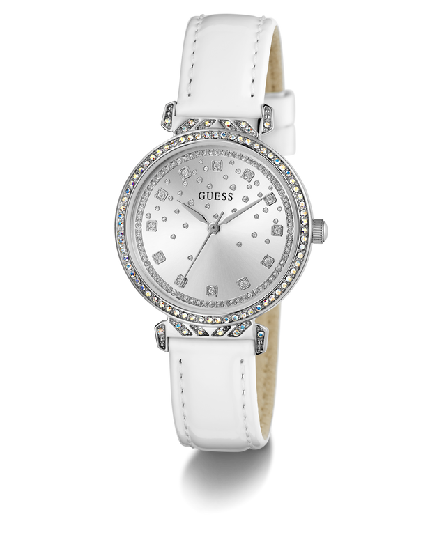 GUESS Ladies White Silver Tone Analog Watch GW0764L4 GUESS