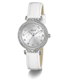 GW0764L4 GUESS Ladies White Silver Tone Analog Watch angle