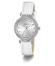 GW0764L4 GUESS Ladies White Silver Tone Analog Watch angle