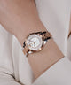 GW0765L2 GUESS Ladies 2-Tone Analog Watch watch on wrist