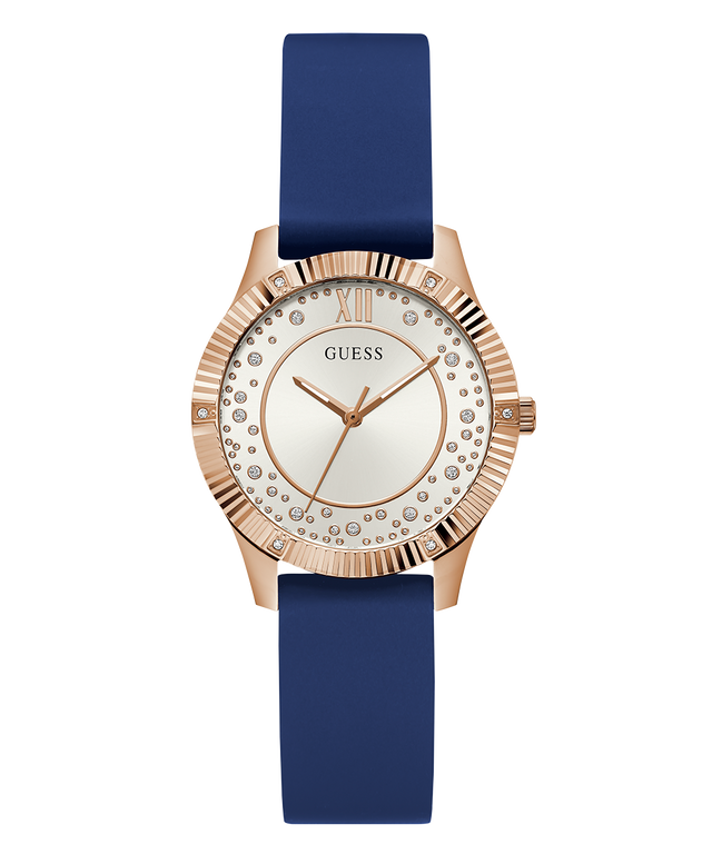 GW0766L4 GUESS Ladies Blue Rose Gold Tone Analog Watch