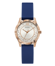 GW0766L4 GUESS Ladies Blue Rose Gold Tone Analog Watch