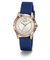 GW0766L4 GUESS Ladies Blue Rose Gold Tone Analog Watch angle