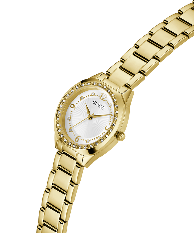 GW0767L2 GUESS Ladies Gold Tone Analog Watch lifestyle angle