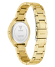 Gold GUESS Ladies Gold Tone Analog Watch with visible brand logo on a white background