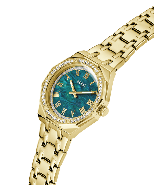 GW0770L2 GUESS Ladies Gold Tone Analog Watch lifestyle angle