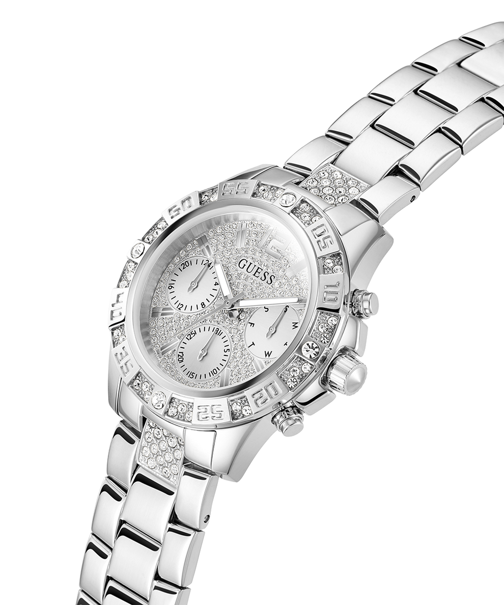 Guess women's stainless steel crystal casual watch best sale