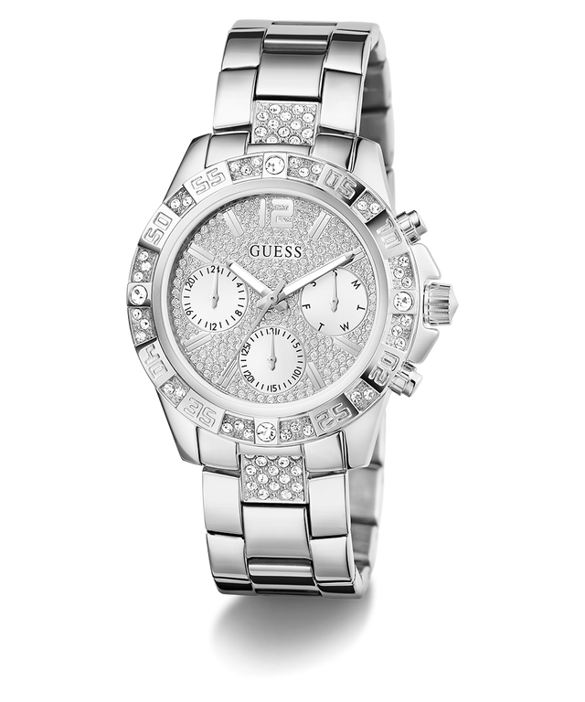 GW0771L1 GUESS Ladies Silver Tone Multi-function Watch angle