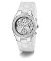 GW0773L1 GUESS Ladies Clear Silver Tone Multi-function Watch angle