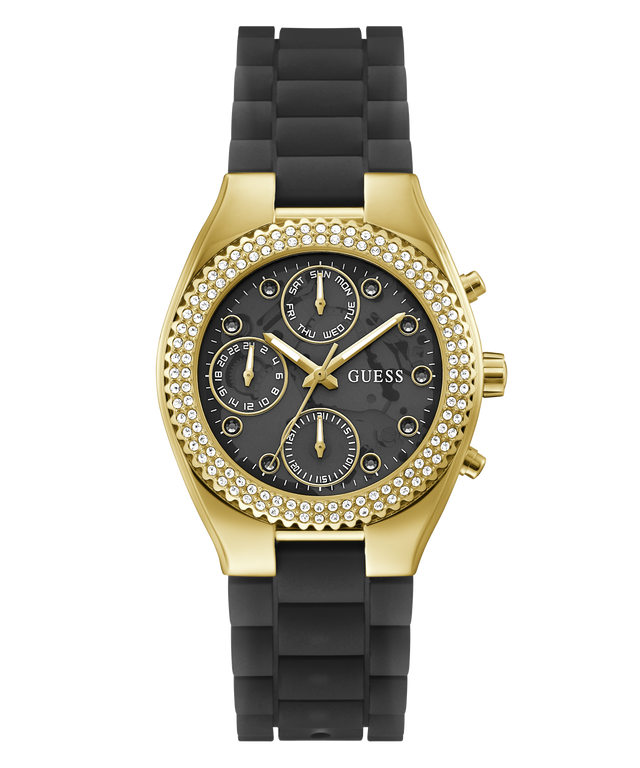 GW0773L2 GUESS Ladies Black Gold Tone Multi-function Watch