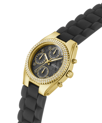 GW0773L2 GUESS Ladies Black Gold Tone Multi-function Watch lifestyle