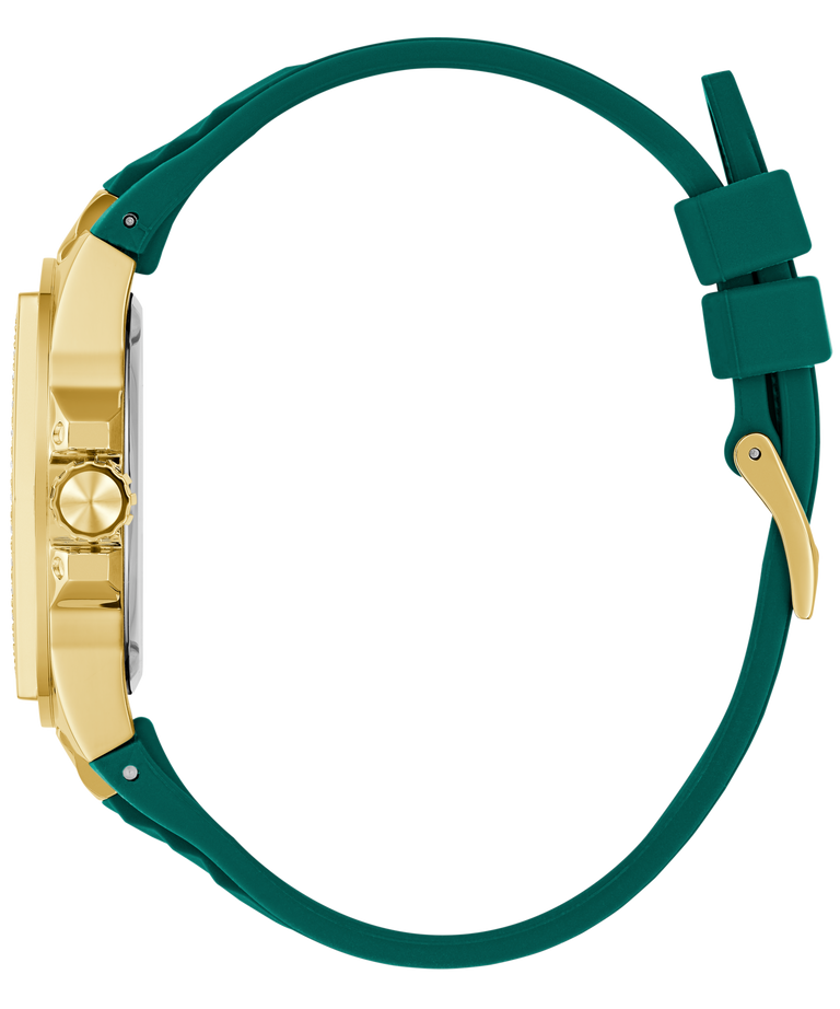 GW0774L2 GUESS Ladies Green Gold Tone Multi-function Watch side