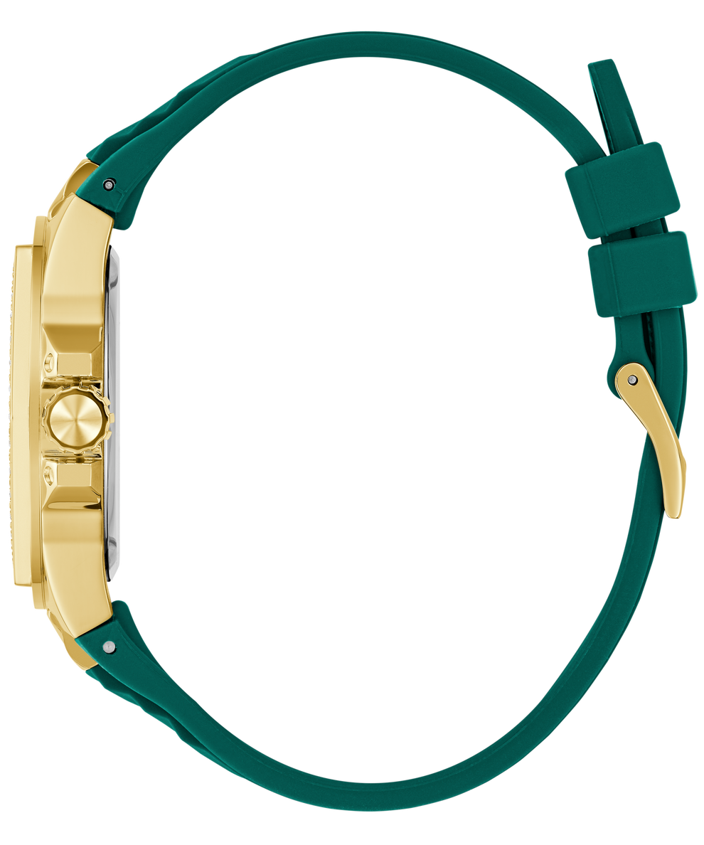 GW0774L2 GUESS Ladies Green Gold Tone Multi-function Watch side