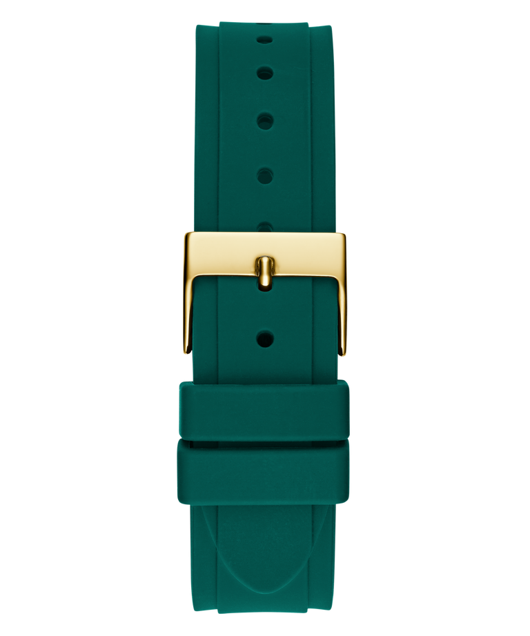 GW0774L2 GUESS Ladies Green Gold Tone Multi-function Watch back