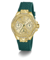 GW0774L2 GUESS Ladies Green Gold Tone Multi-function Watch angle