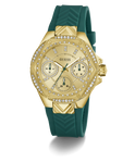 GW0774L2 GUESS Ladies Green Gold Tone Multi-function Watch angle