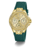 GW0774L2 GUESS Ladies Green Gold Tone Multi-function Watch angle