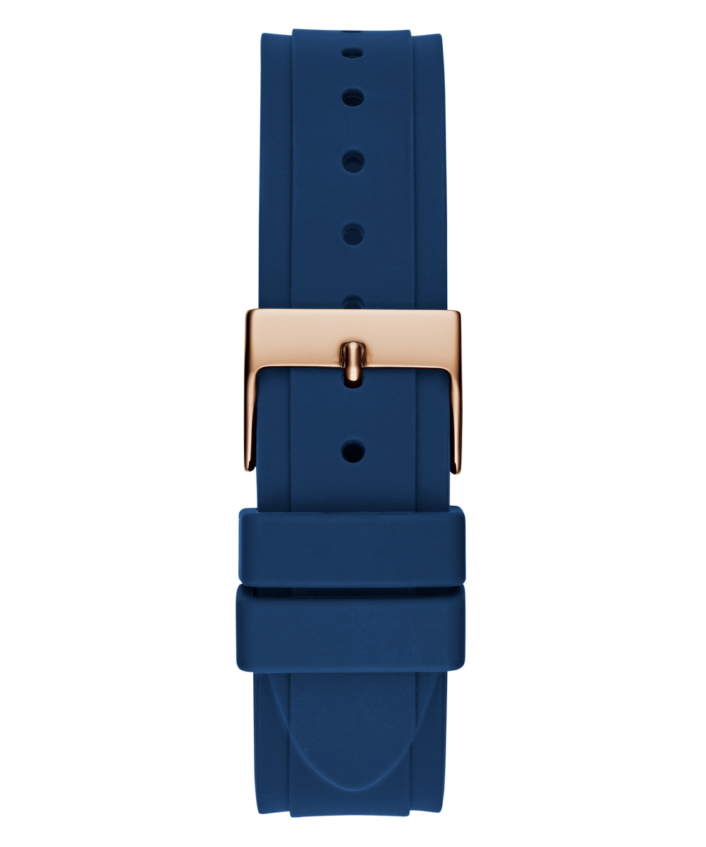 GW0774L3 GUESS Ladies Blue Rose Gold Tone Multi-function Watch back