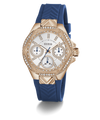 GW0774L3 GUESS Ladies Blue Rose Gold Tone Multi-function Watch angle