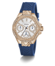 GW0774L3 GUESS Ladies Blue Rose Gold Tone Multi-function Watch angle