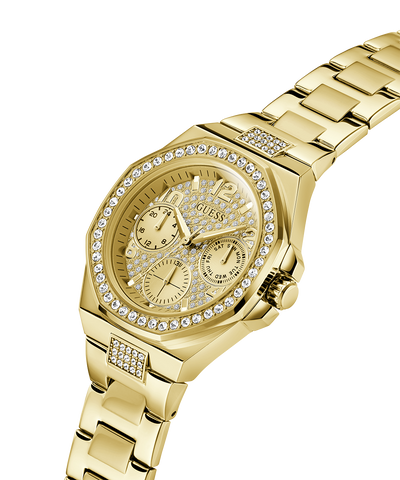 GW0777L2 GUESS Ladies Gold Tone Multi-function Watch lifestyle angle