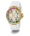 GW0779L1 GUESS Ladies White Gold Tone Multi-function Watch angle