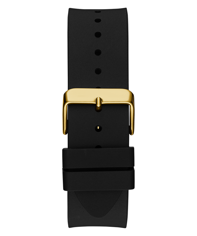 GW0781G4 GUESS Mens Black Gold Tone Analog Watch back view