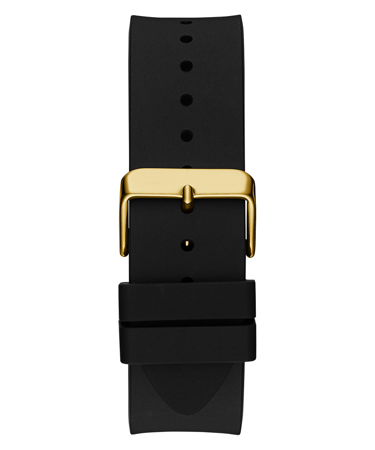 GW0781G4 GUESS Mens Black Gold Tone Analog Watch back view