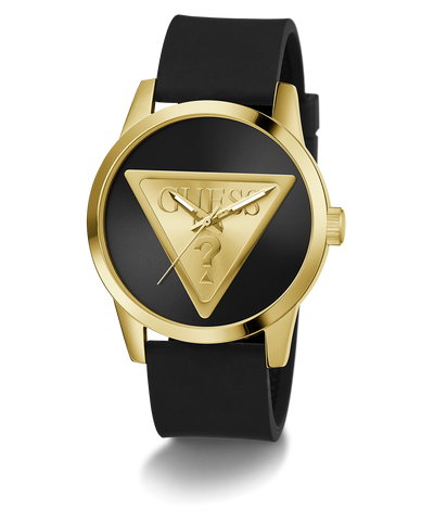 GW0781G4 GUESS Mens Black Gold Tone Analog Watch angle