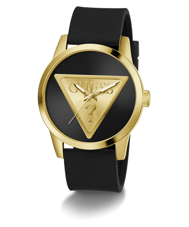 GW0781G4 GUESS Mens Black Gold Tone Analog Watch angle