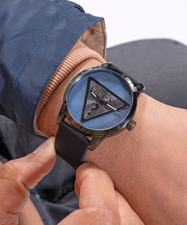 Wrist Watches Guess Mens Black Watch GUESS Mens Black Gunmetal