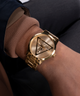 GW0782G1 GUESS Mens Gold Tone Analog Watch lifestyle watch on wrist