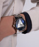 GW0782G3 GUESS Mens Silver Tone Analog Watch watch on arm