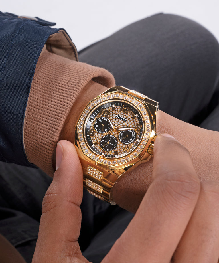 Guess Mens Empire Gold Tone Multi-Function Watch - GW0785G2 GUESS Guess Mens Empire Gold Tone Multi-Function Watch - GW0785G2 GUESS